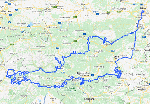 Reiseroute auf der Karte
