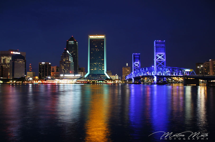 acksonville - Skyline mit Main Street Bridge bei Nacht